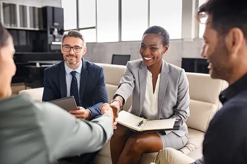 Real estate agent staying in touch with past clients