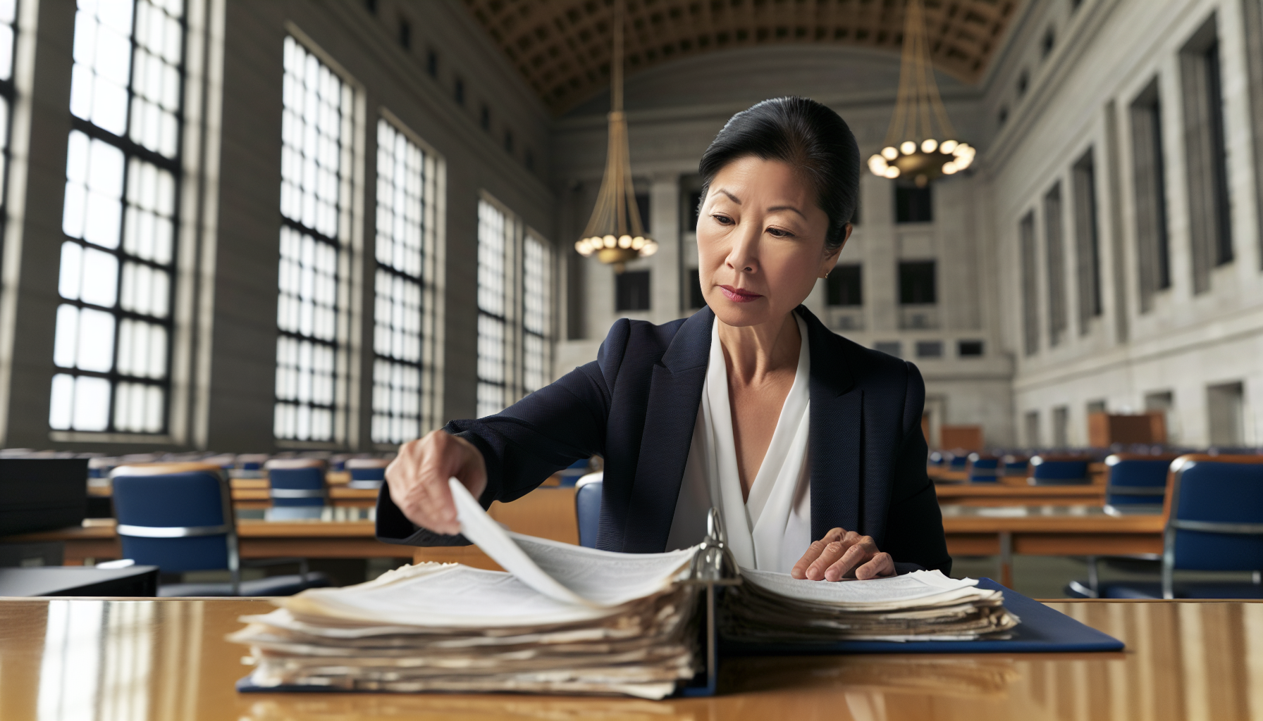 Real estate agent searching through public records