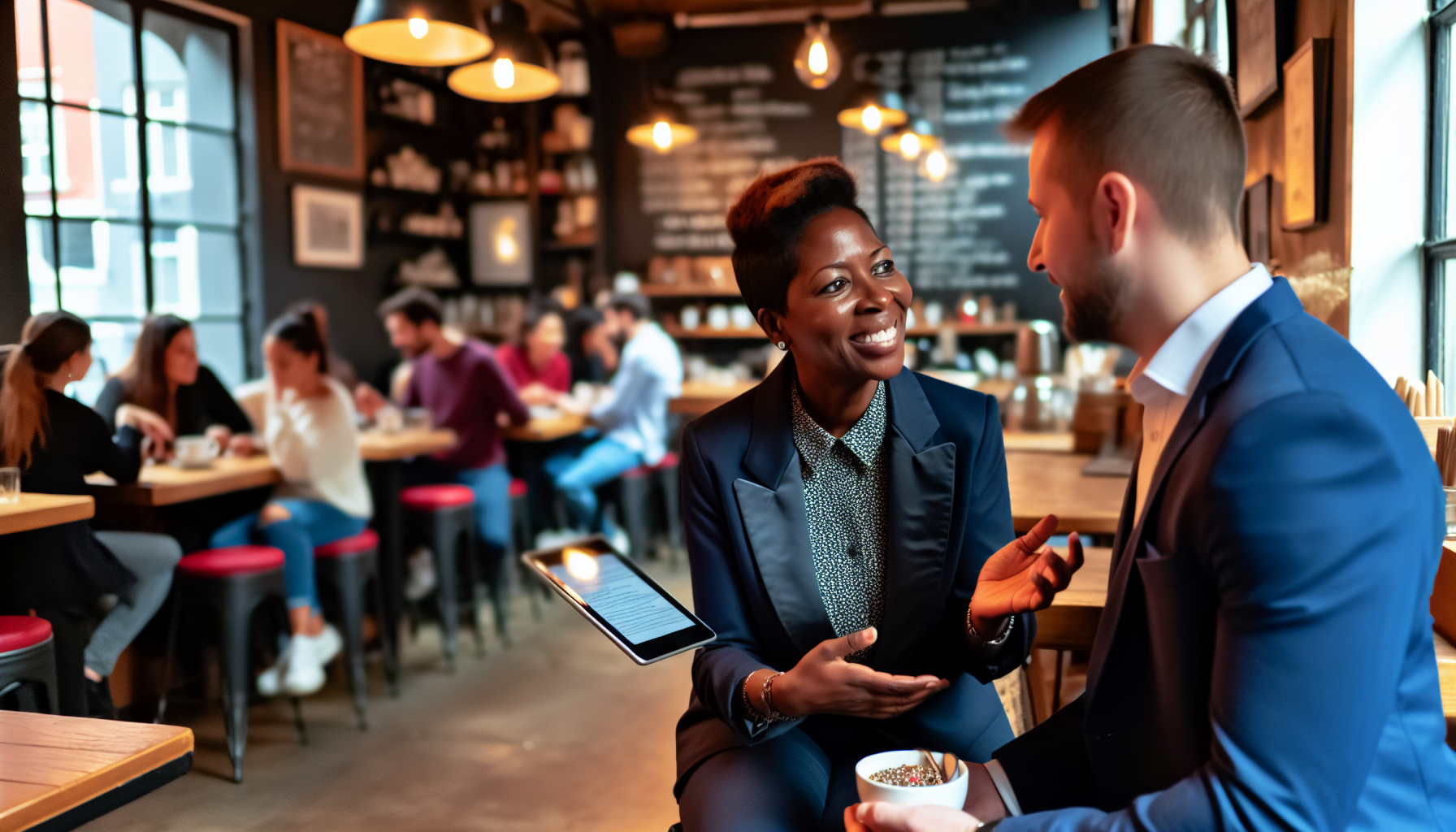 Photo of real estate agent collaborating with local businesses