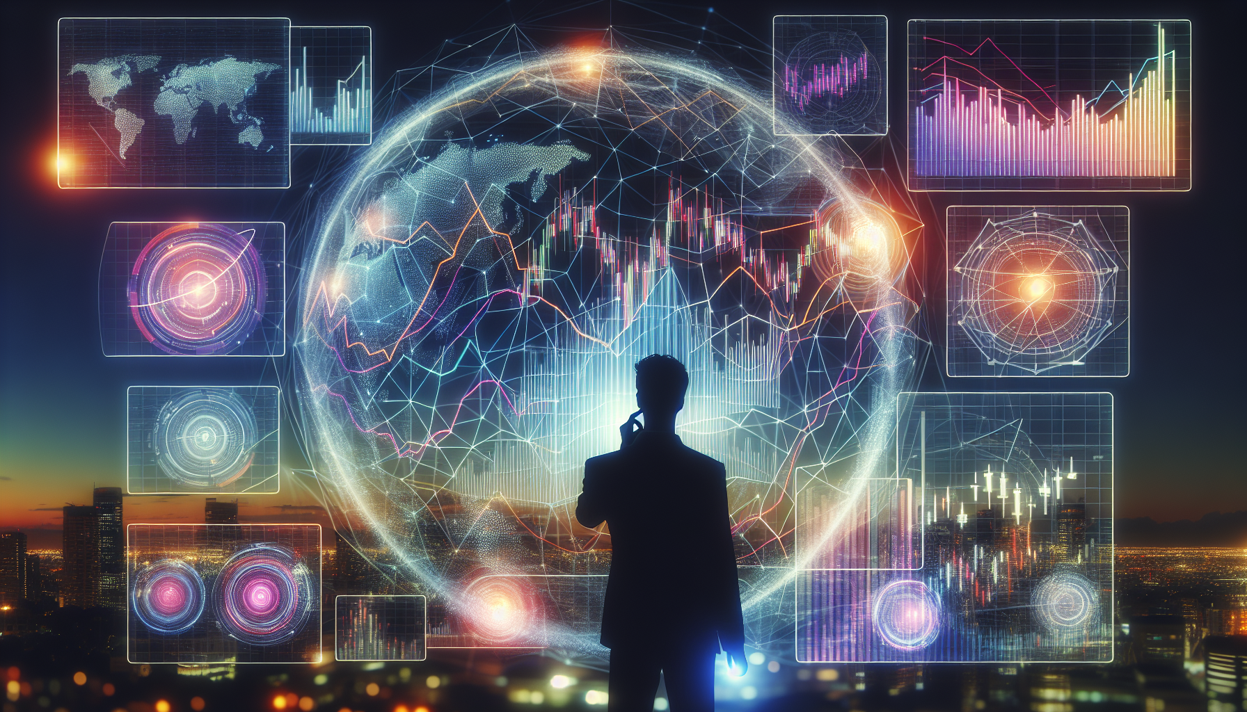 Illustration of technical analysis charts reflecting market sentiment