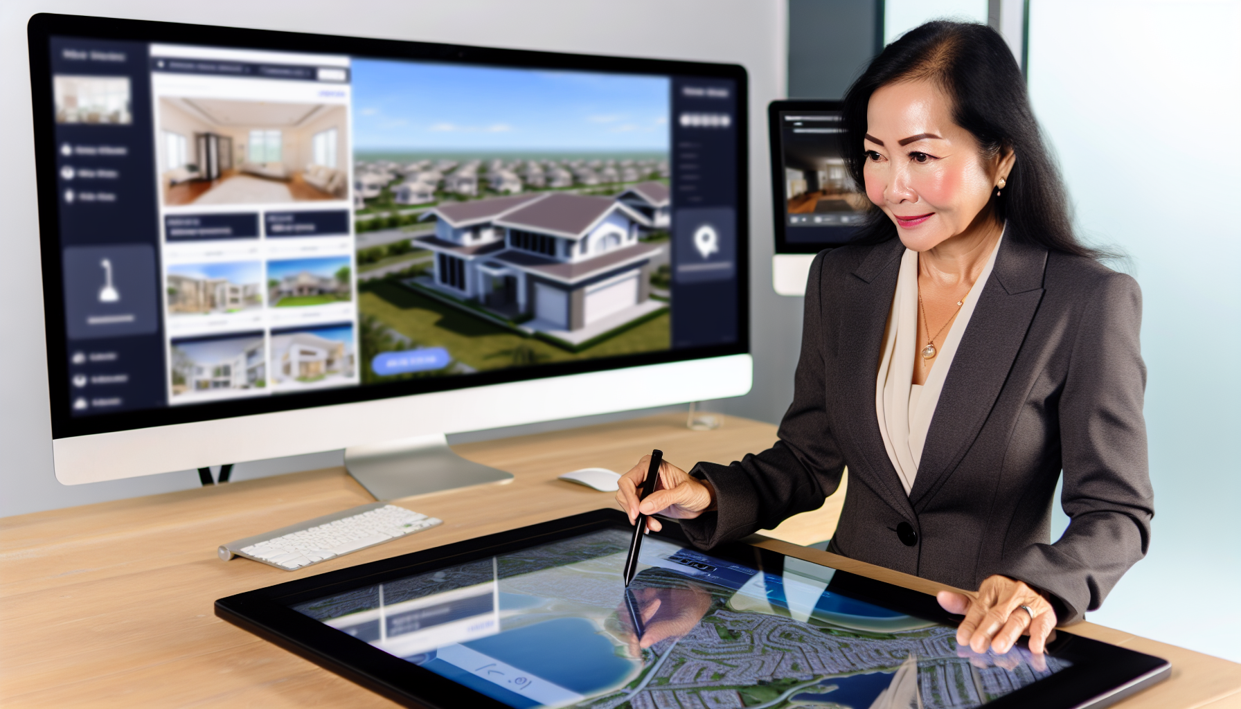 Real estate agent utilizing technology for virtual tours