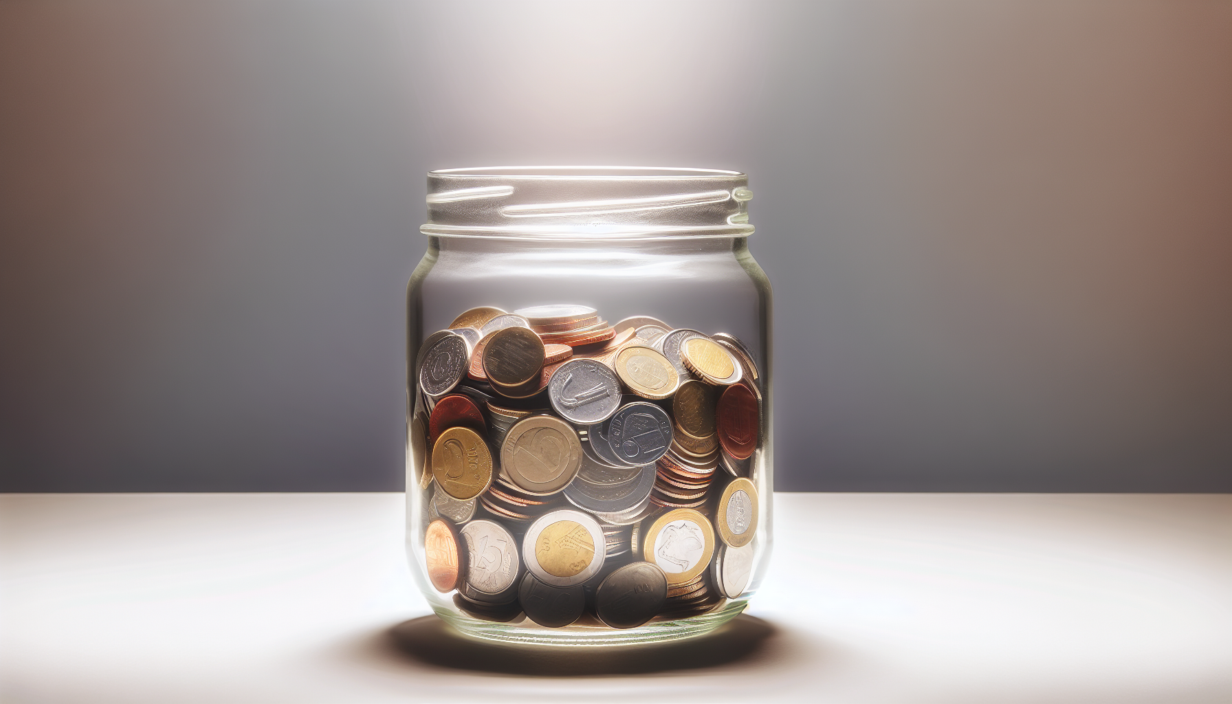 Photo of a jar filled with coins representing saving for a down payment