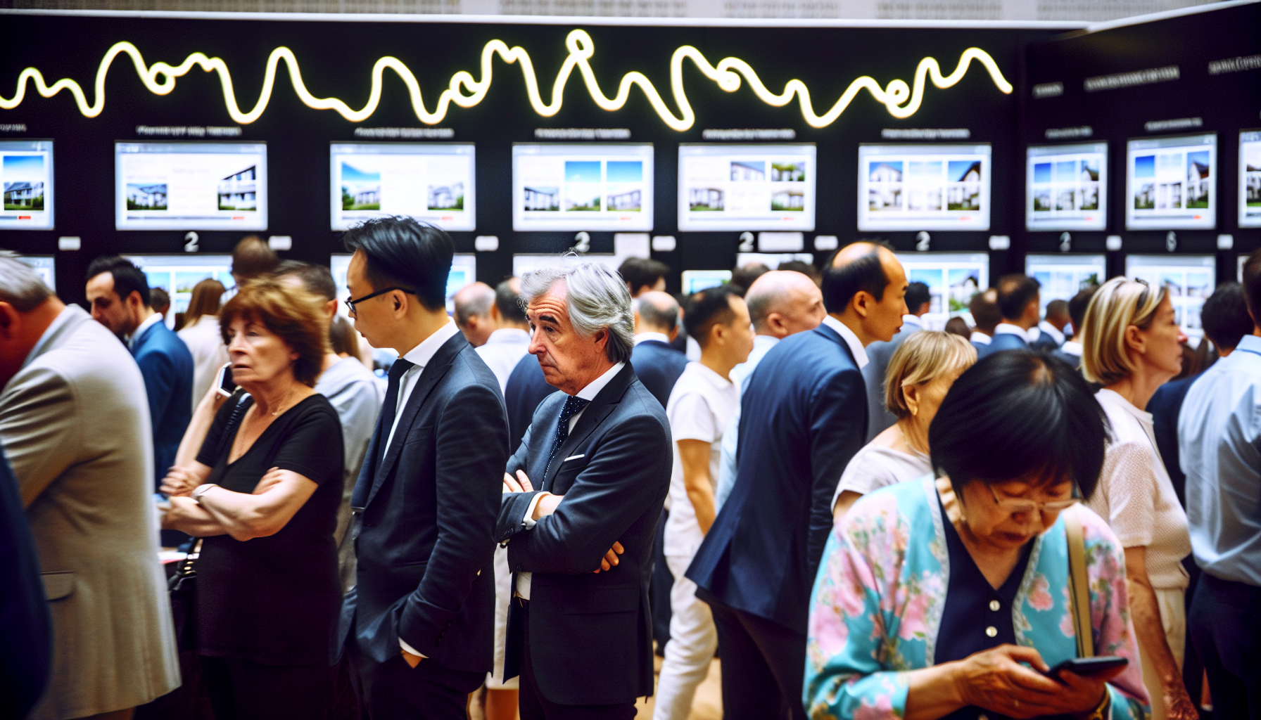 Photo of a crowded real estate market event