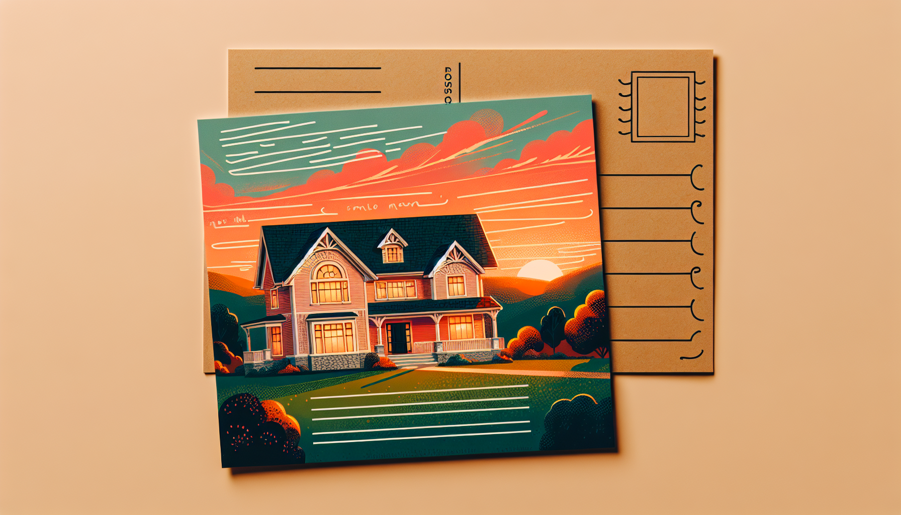 Visually engaging real estate postcard design