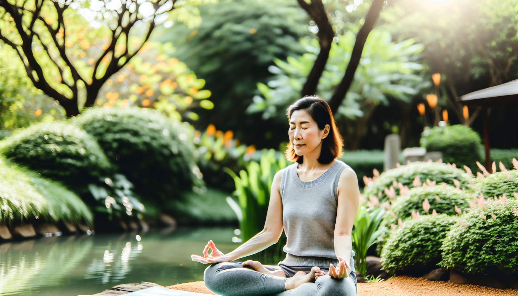 Photo of a person practicing meditation in a peaceful environment