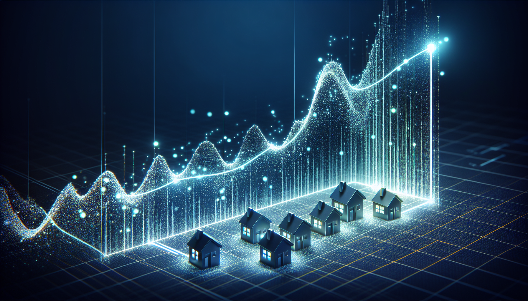 Illustration of a graph showing the correlation between interest rates and real estate market